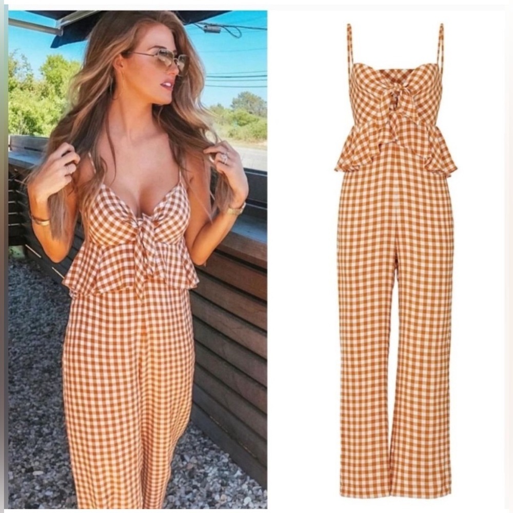 Saylor Women Brown White  Jumpsuit Size Large